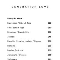 Generation Love Sample Sale Generation Love Sample Sale