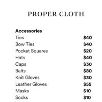 Proper Cloth Sample Sale