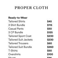 Proper Cloth Sample Sale