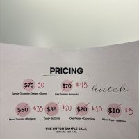 Hutch Sample Sale