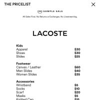 Lacoste Sample Sale