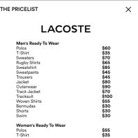 Lacoste Sample Sale