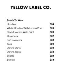 Yellow Label Co. Sample Sale