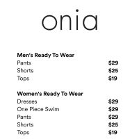 Onia Sample Sale