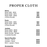 Proper Cloth Sample Sale
