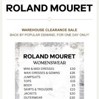 Roland Mouret Warehouse Clearance Sale