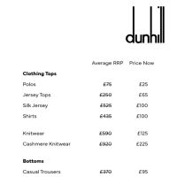 Dunhill Sample Sale